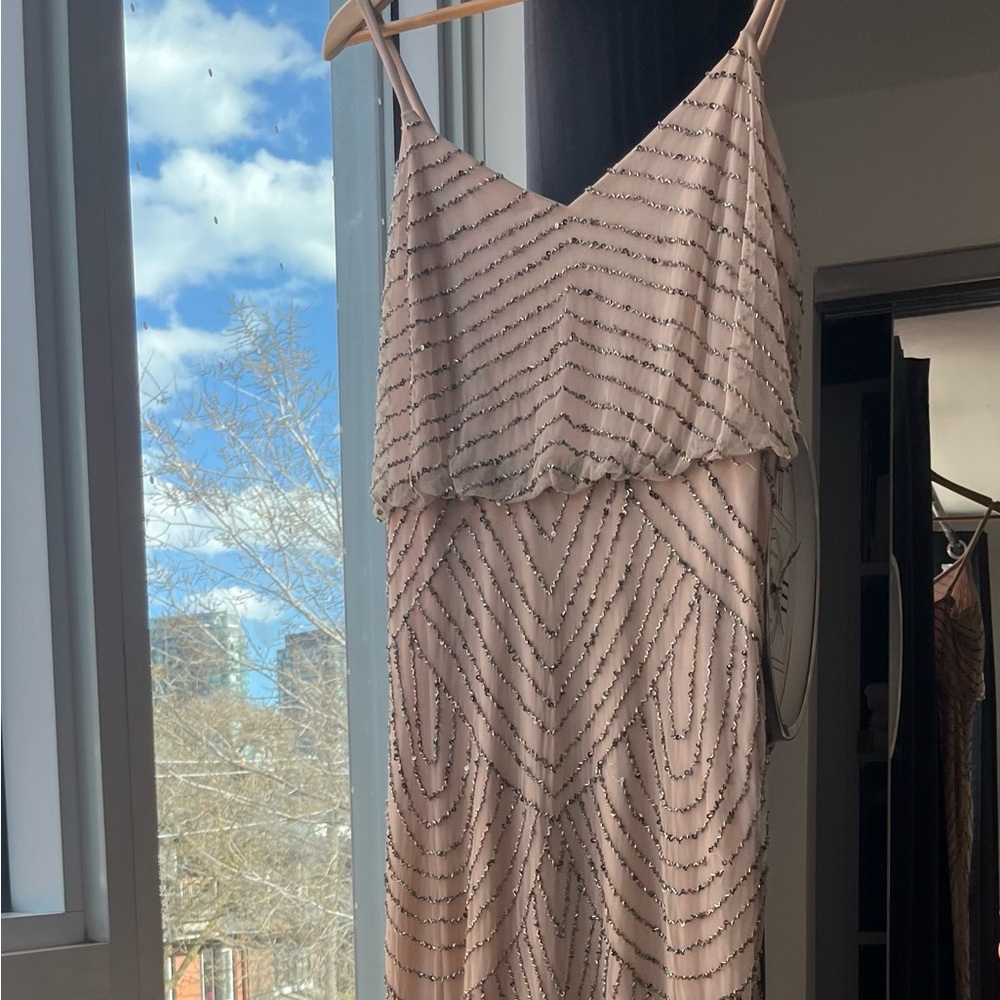 Adriana Papell floor length beaded dress